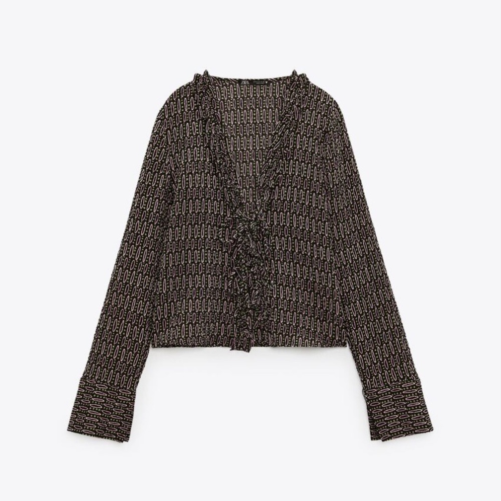 Zara Flowy Textured Shirt